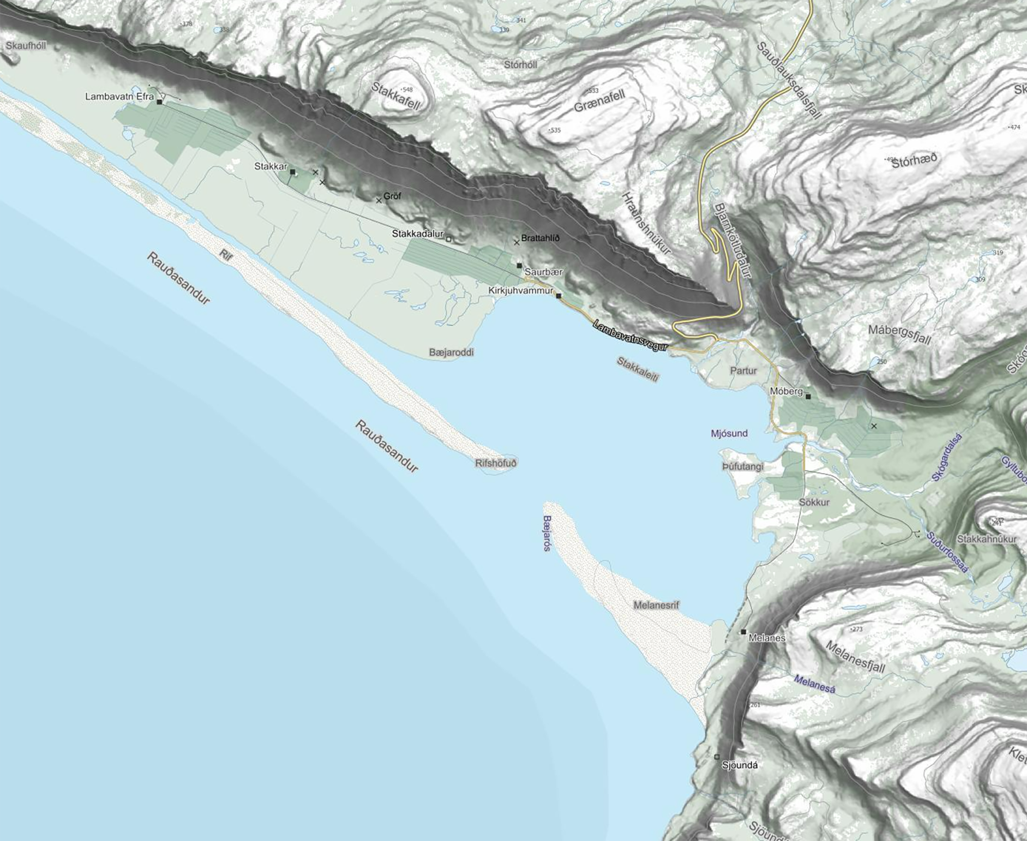 Byggð stendur hallandi fæti