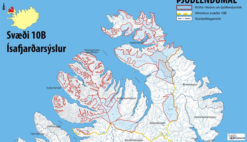 Landamerkjalýsingar skv. landamerkjalögum 1882 og „merki þar er fjöll þau eru, er vatnföll deilast“