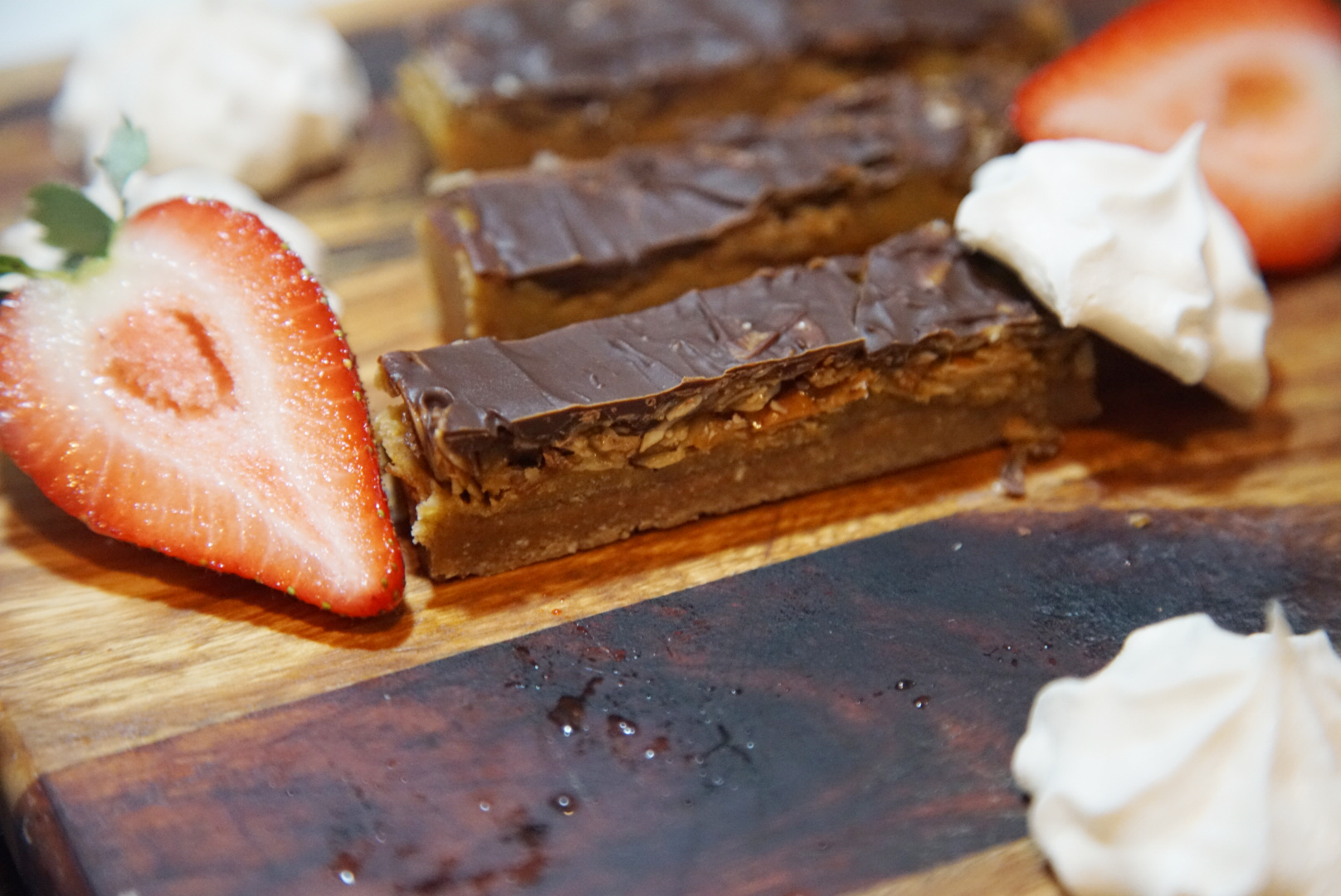 Lambahryggvöðvi og kjúklingabaunaeftirréttur