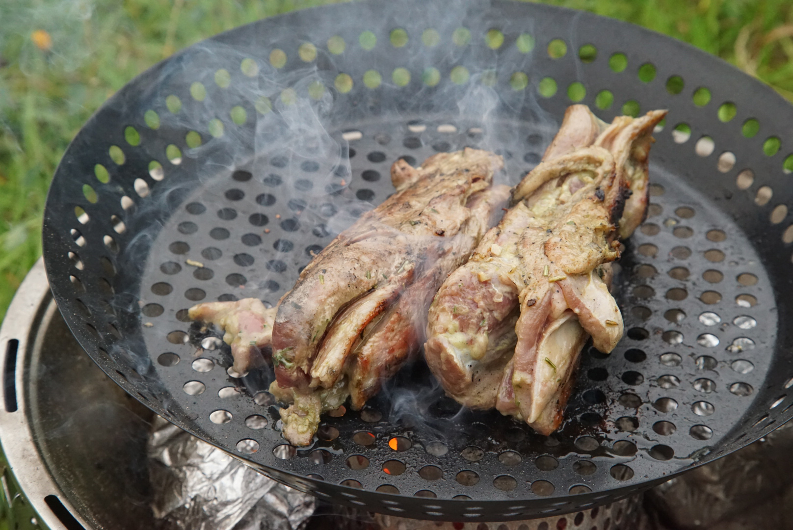Grillað lambakjöt með hvítlauk og rósmarín