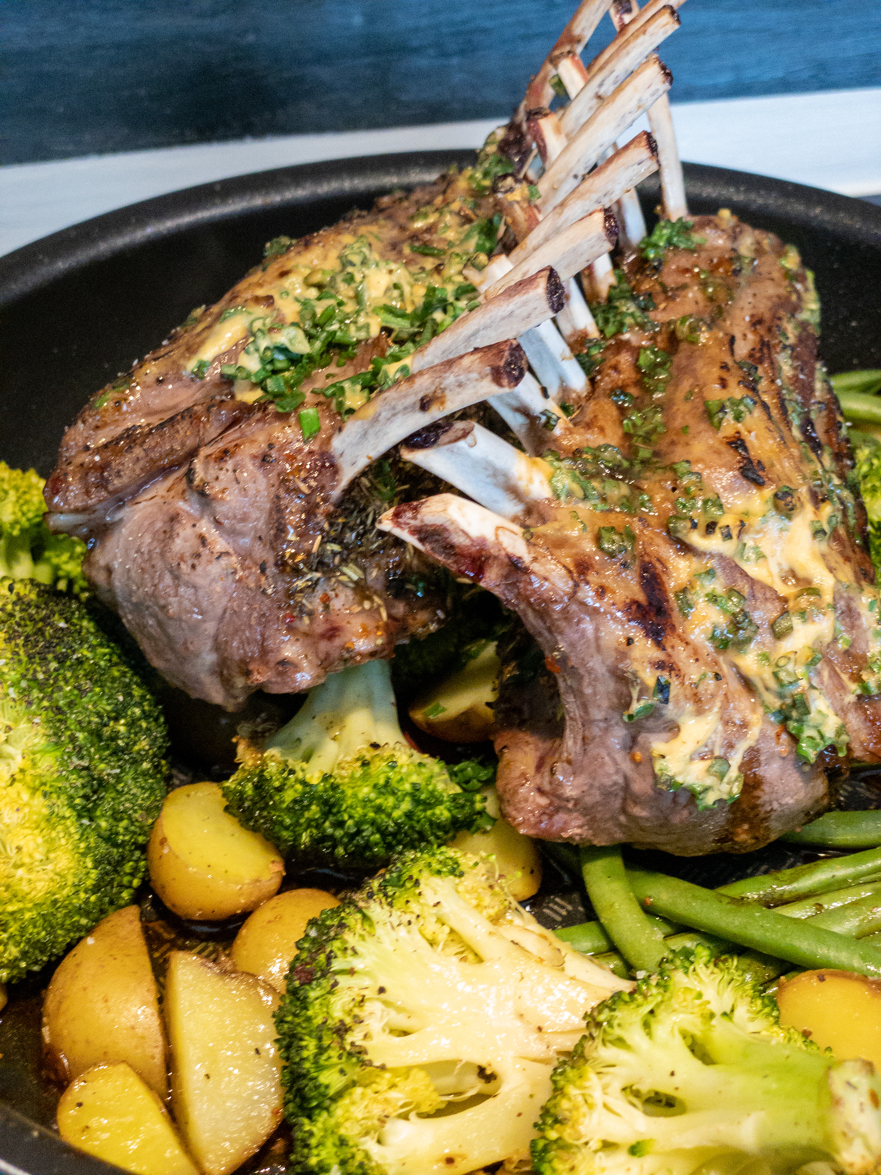 Bakað blómkáls-taco og lambakóróna