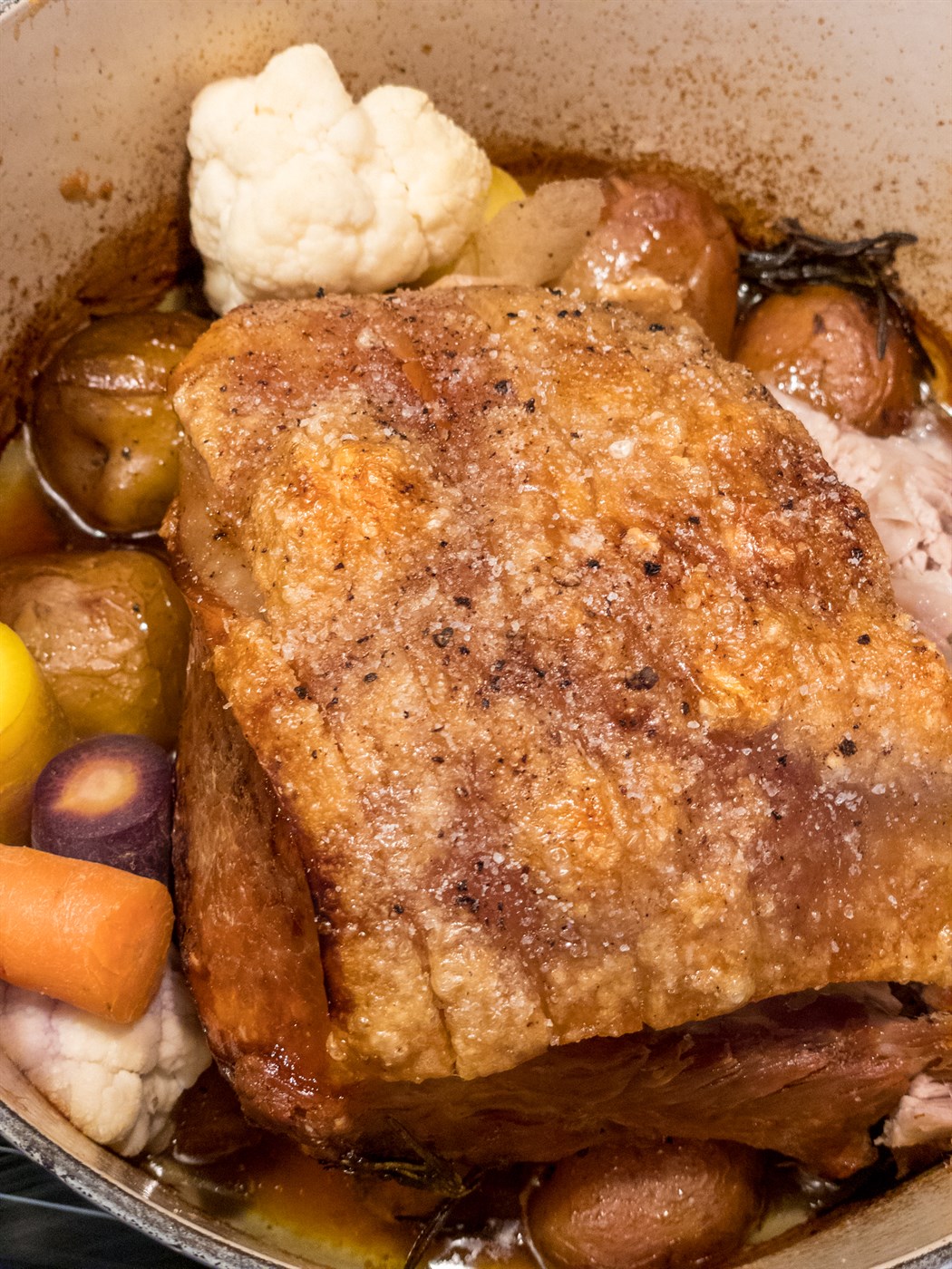 Purusteik og samloka með grísakjöti