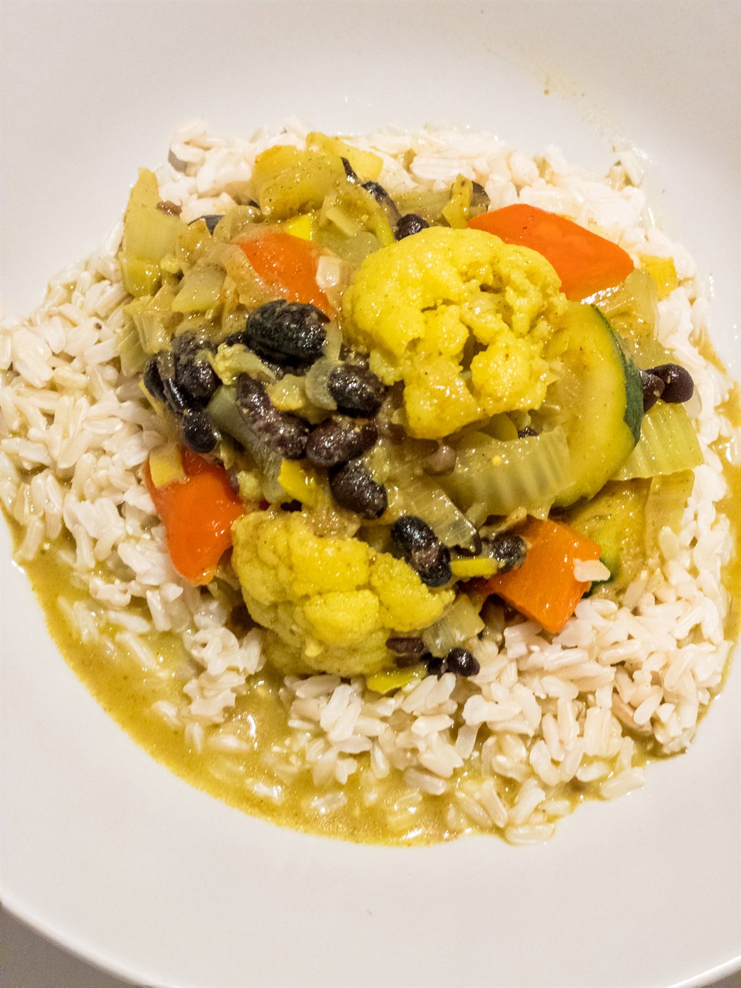 Svartbaunakarrí og fersk lúða