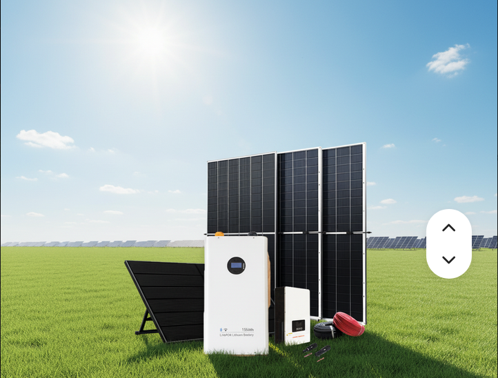 Sólar rafstöð 12v í 220v 2.5kw með 200ah
