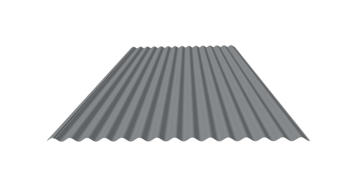 Litað bárustál 0,6mm þykkt. Litur RAL 70