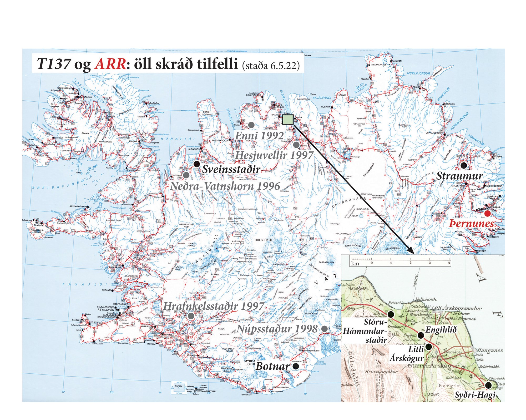 Arfgerðin T137 finnst á Botnum og reynist útbreidd á Árskógsströndinni