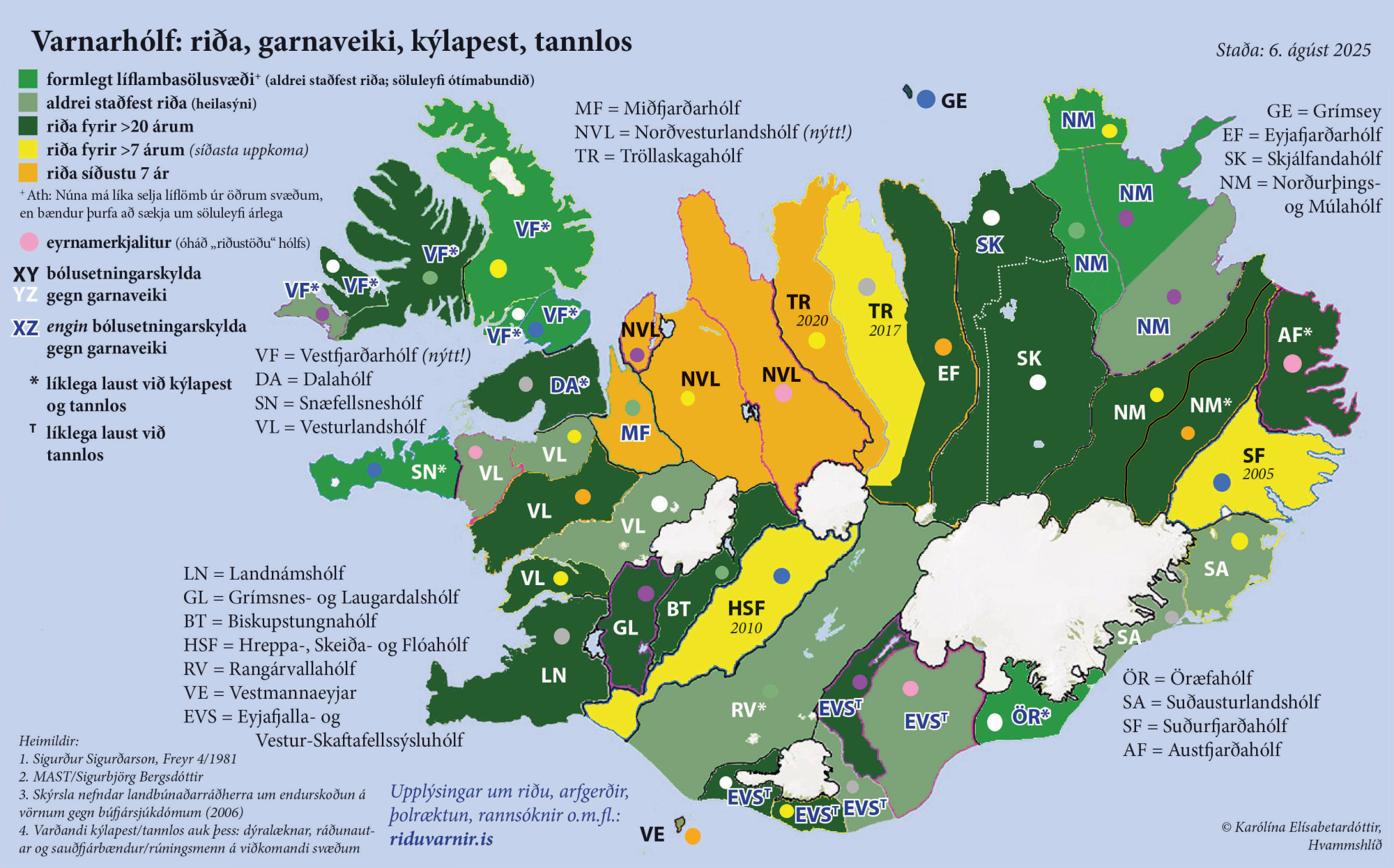 Kortlagning sauðfjársjúkdóma innan varnarhólfa