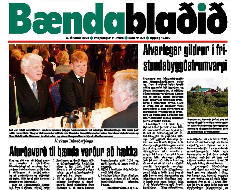 Hækkanir á aðföngum og kjaramál voru til umræðu á Búnaðarþingi fyrir tíu árum