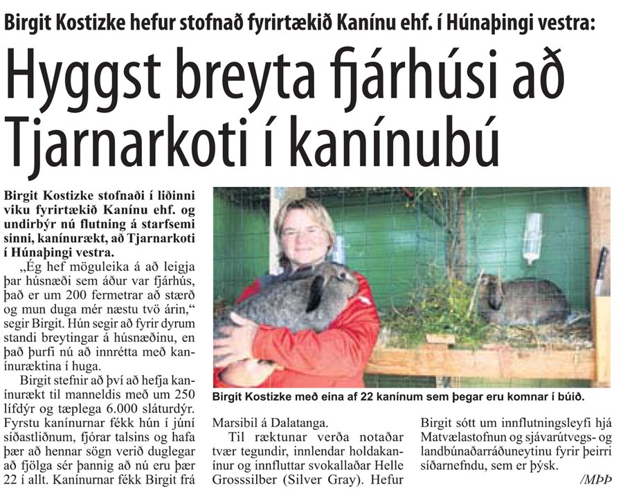 Kanínubú stofnað í Tjarnarkoti fyrir fimm árum