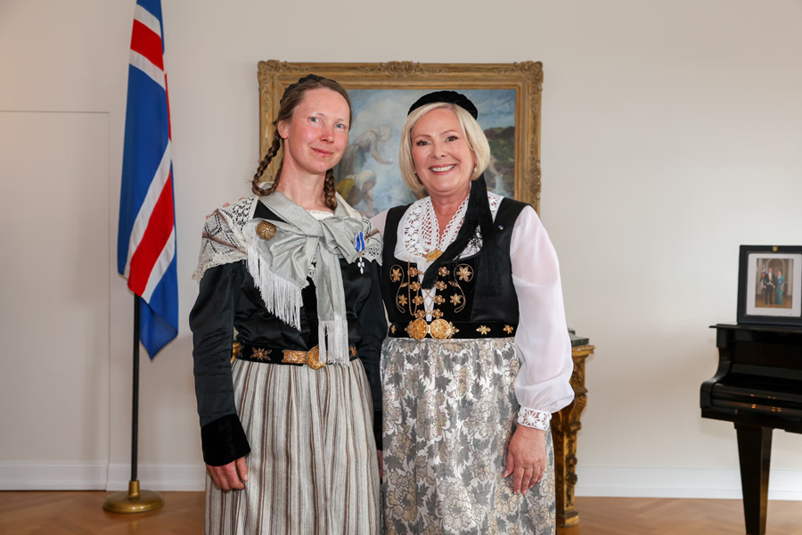 Karólína Elísabetardóttir og Halla Tómasdóttir, forseti Íslands. 