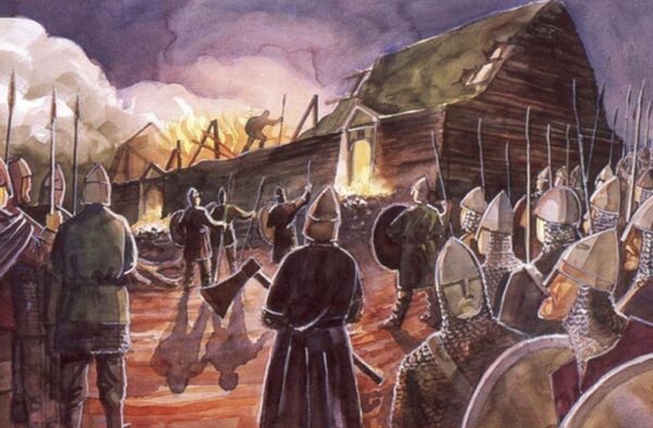 Njálsbrenna sviðsett á söguslóðum