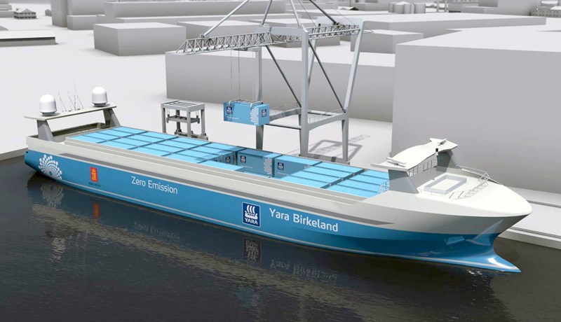 YARA lætur smíða fjarstýrt, rafknúið og ómannað gámaflutningaskip