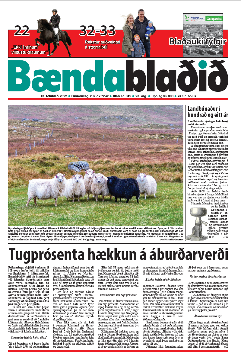 Bændablaðið 18. tbl. 2022. árg.