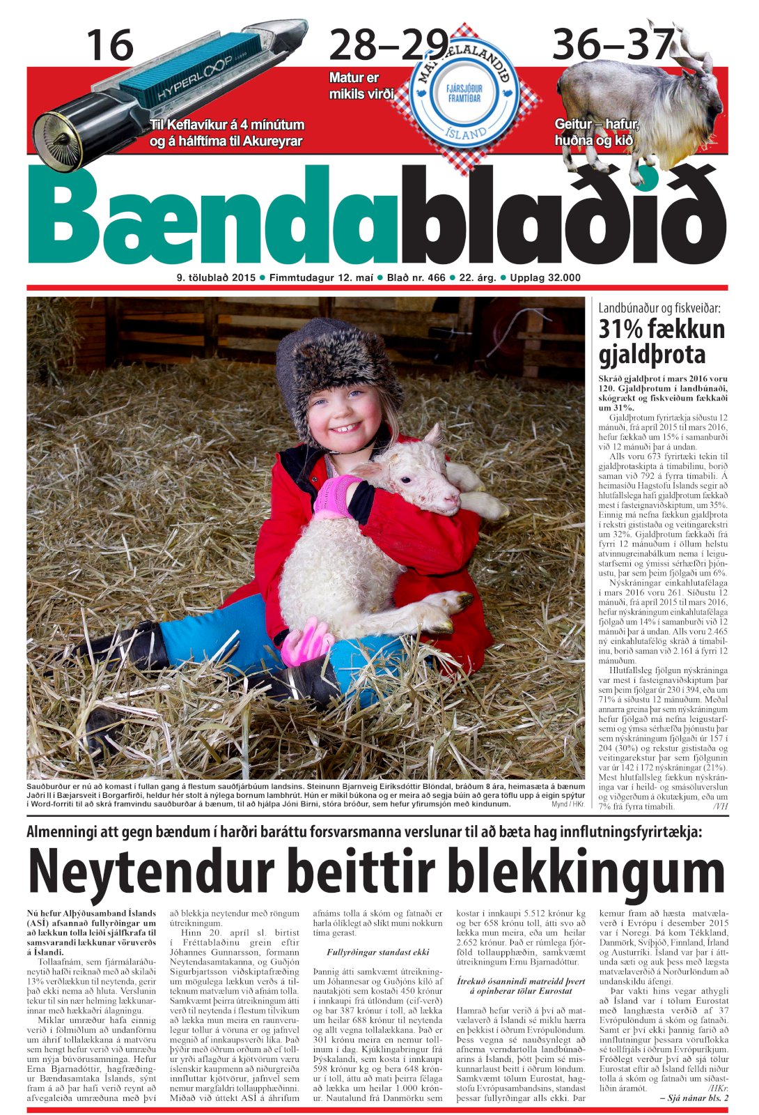 Bændablaðið 9. tbl. 2016. árg.