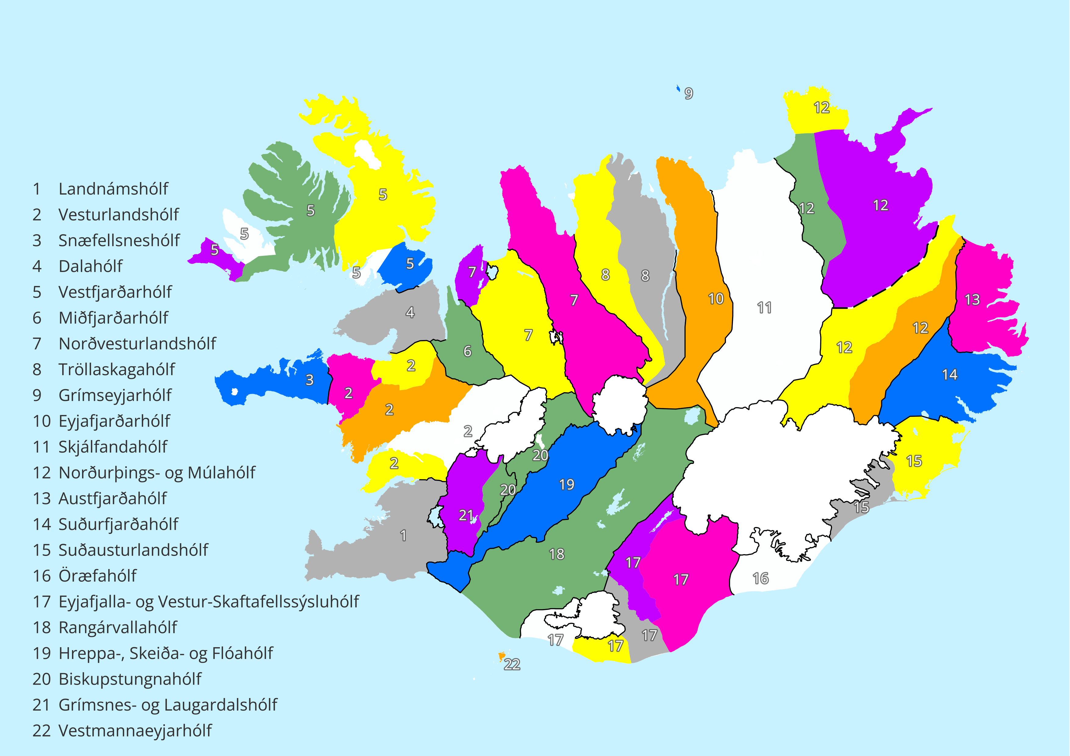 Nýtt kort yfir skipan sauðfjárveikivarnarhólfa