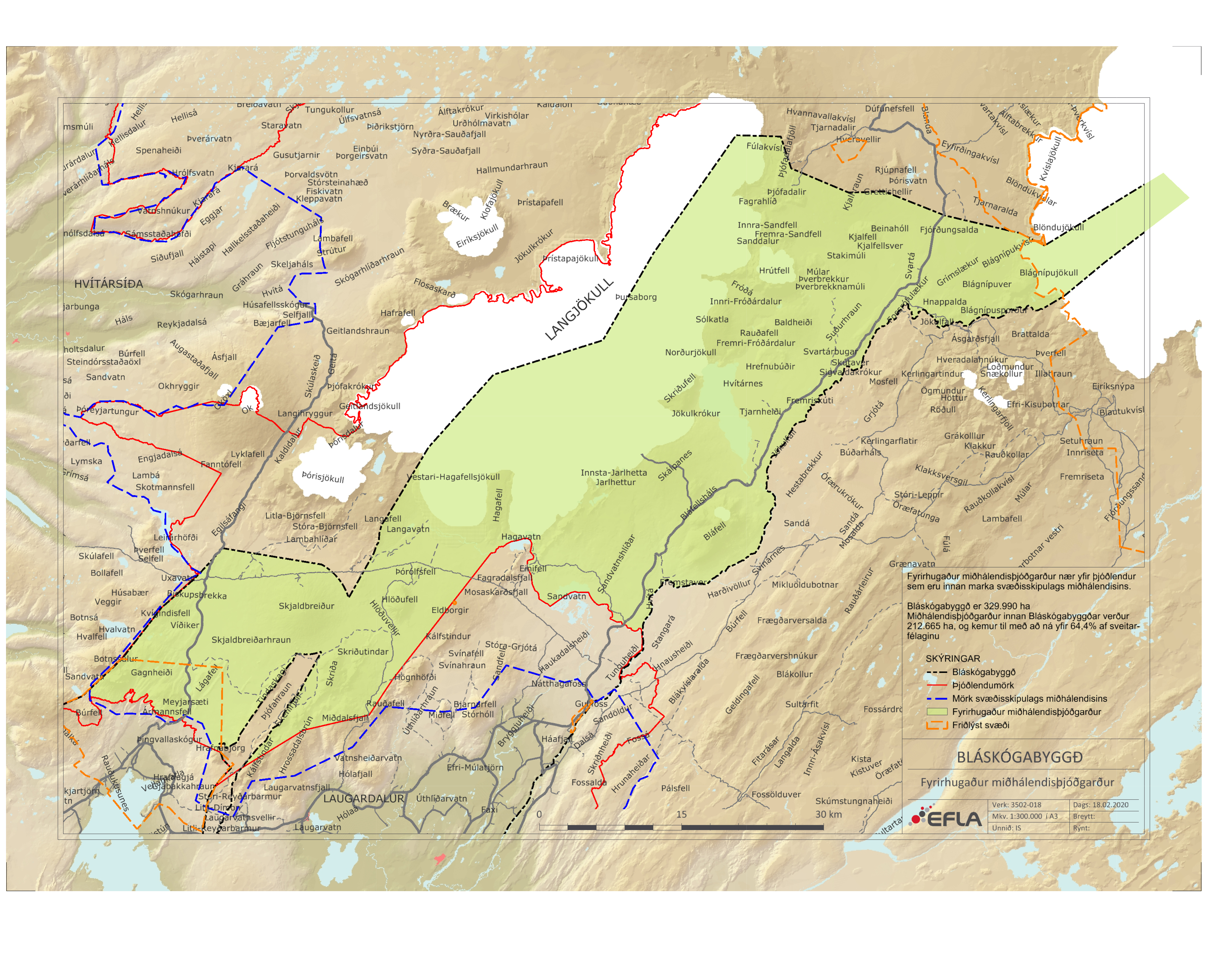 Garðurinn nær yfir 64,4% af sveitarfélaginu