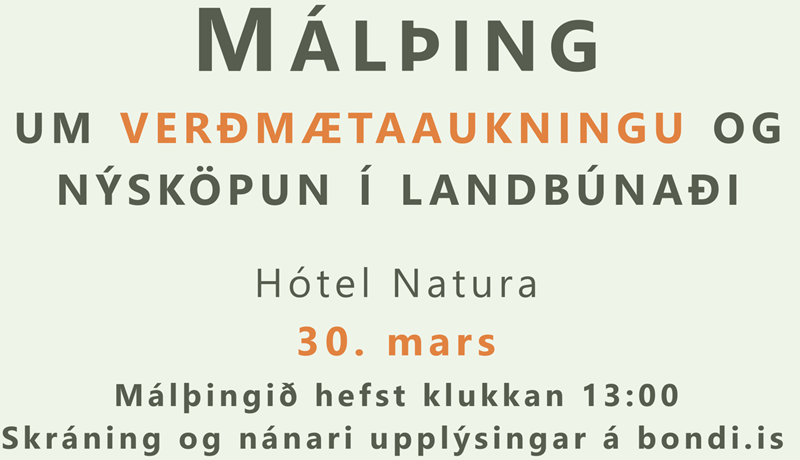 Stefnumót um verðmætaaukningu og nýsköpun í landbúnaði