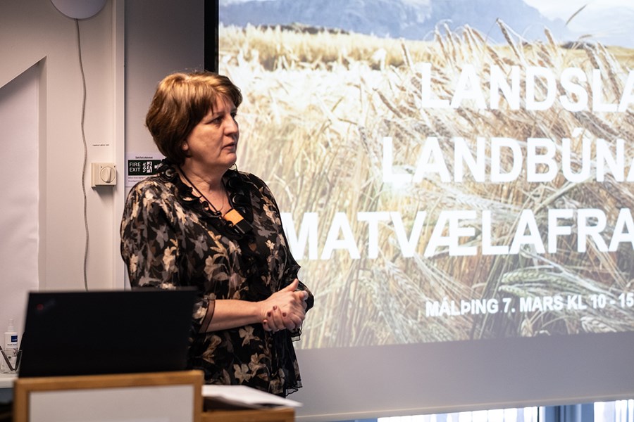 Ragnheiður I. Þórarinsdóttir, rektor Landbúnaðarháskóla Íslands, ávarpaði gesti í upphafi málþingsins.