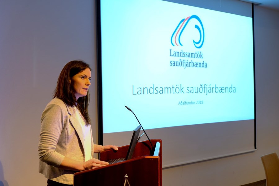 Oddný Steina Valsdóttir við setningu aðalfundar LS 2018.