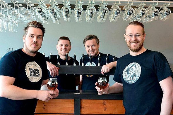 Hlynur, Hannes, Kjartan og Jóhann eru upphafsmenn Brothers Brewery.