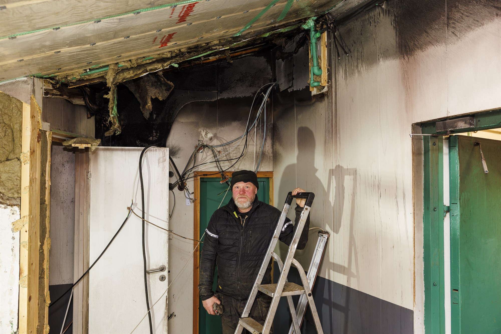 Brunavarnir björguðu fjósinu í Fellshlíð