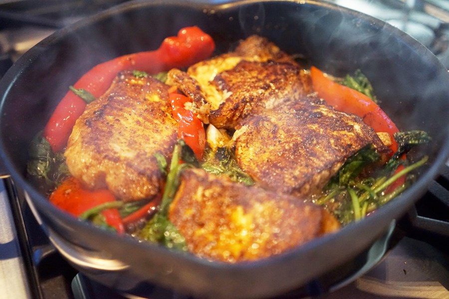 Fiskur með Rub-rub kryddblöndu.