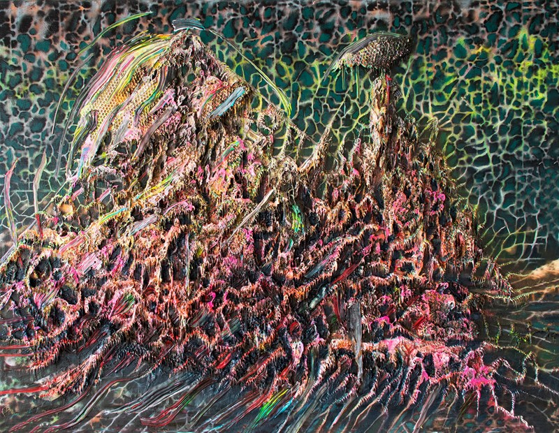 Eitt af verkum Bergþórs Morthens í Listasafninu á Akureyri. 