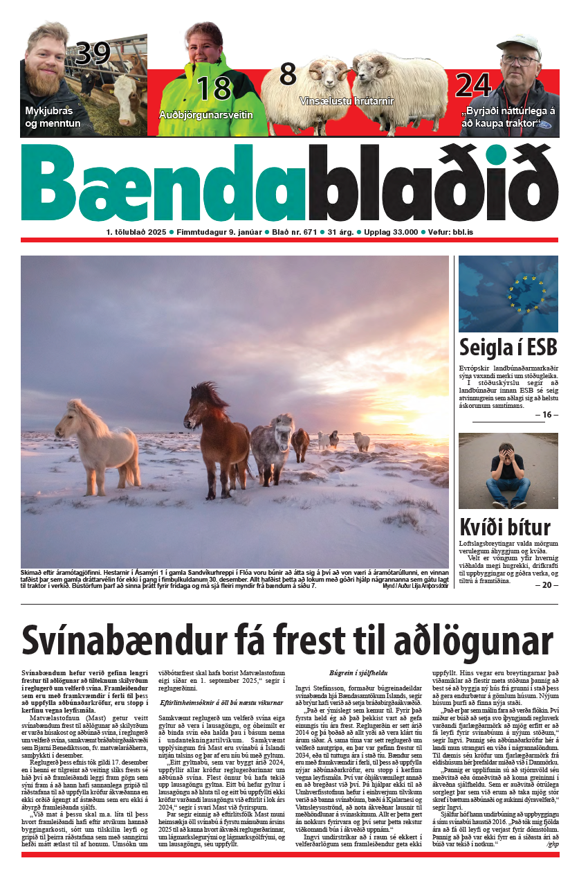Bændablaðið 1. tbl. 2025. árg.