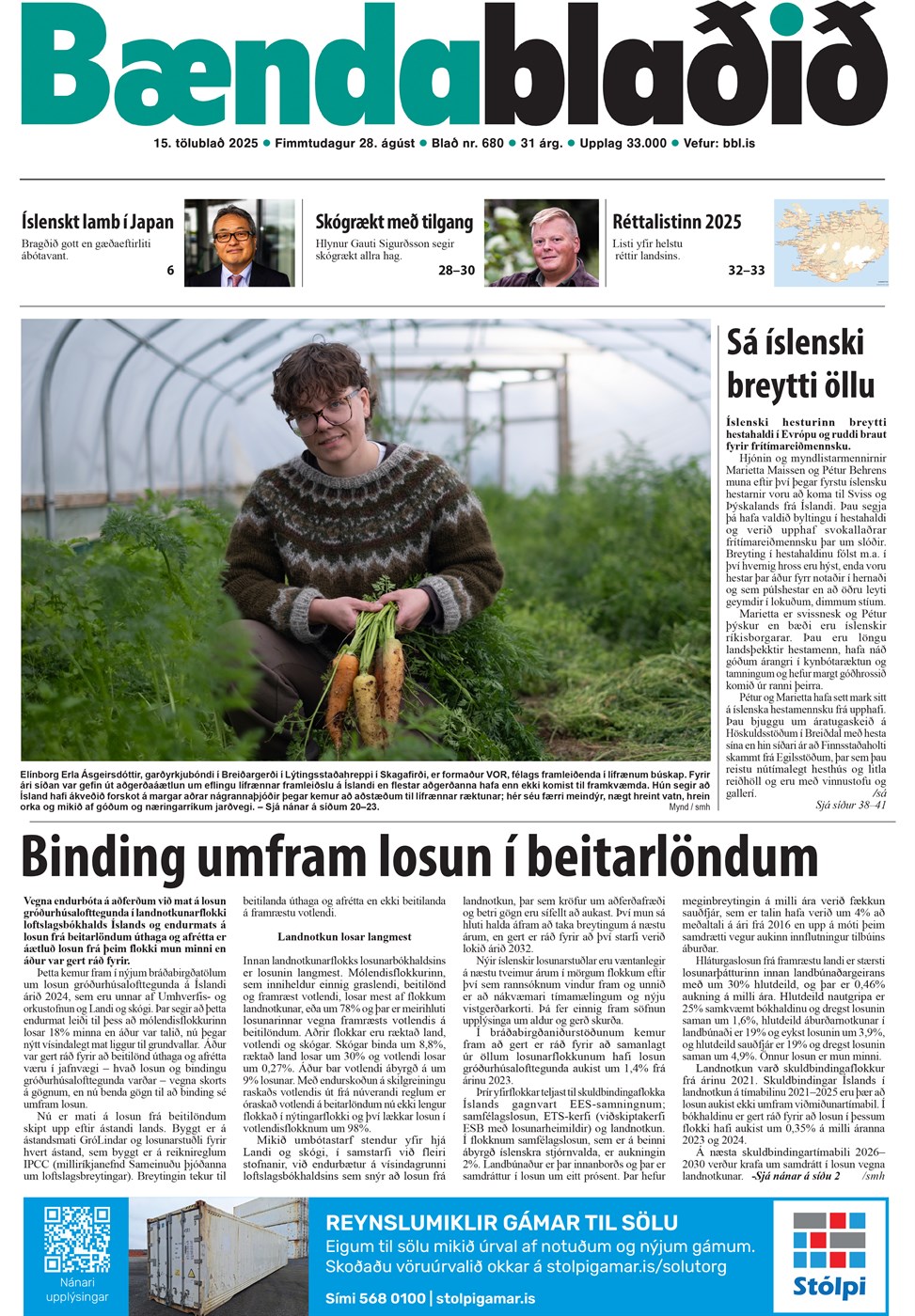 Bændablaðið 15. tbl. 2025. árg.