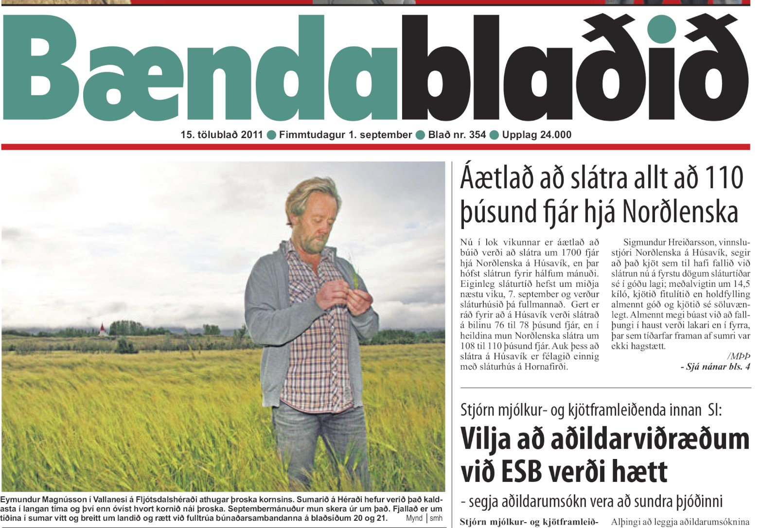 Tíðin var slæm á Héraði sumarið 2011