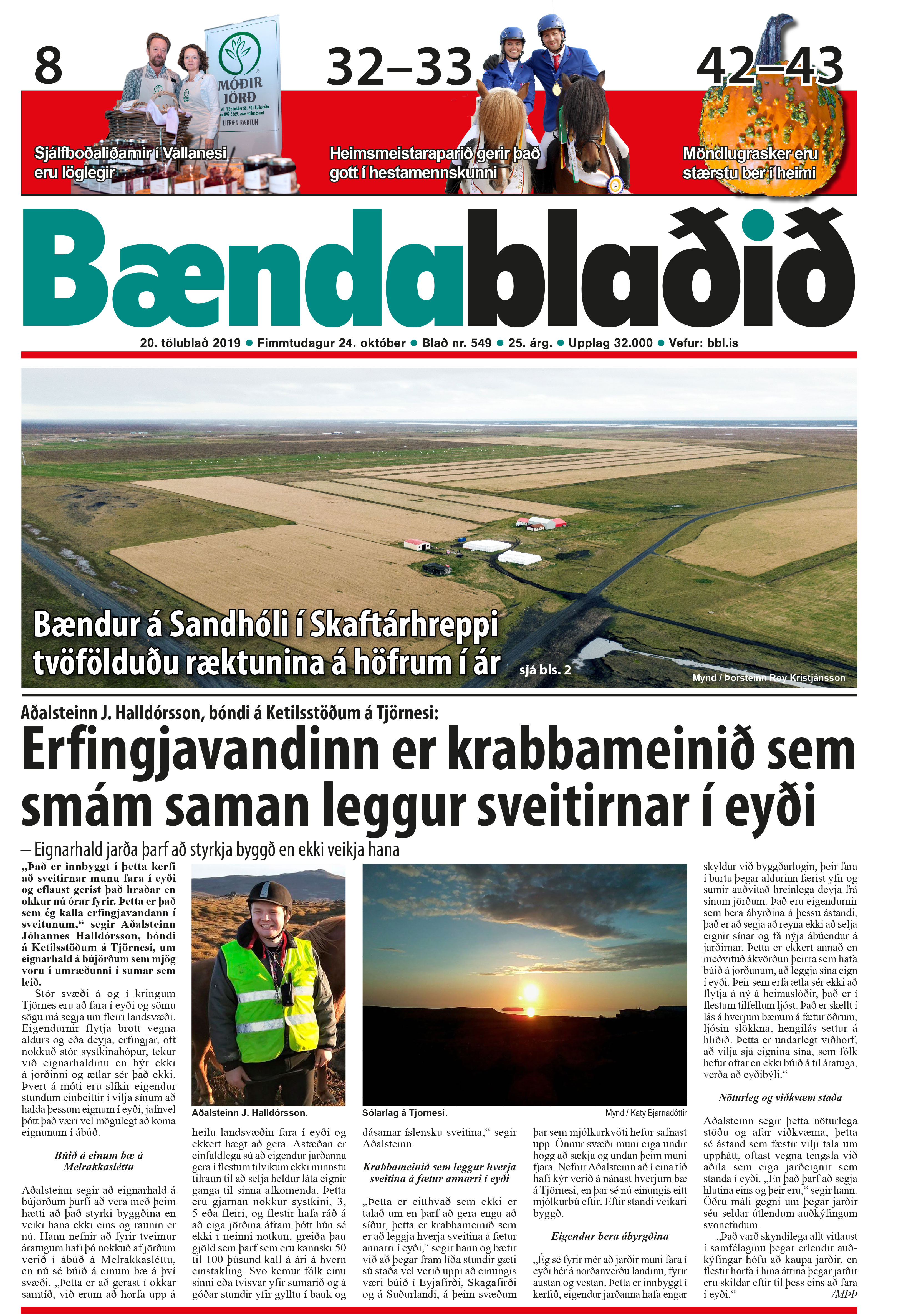 Bændablaðið 20. tbl. 2019. árg.