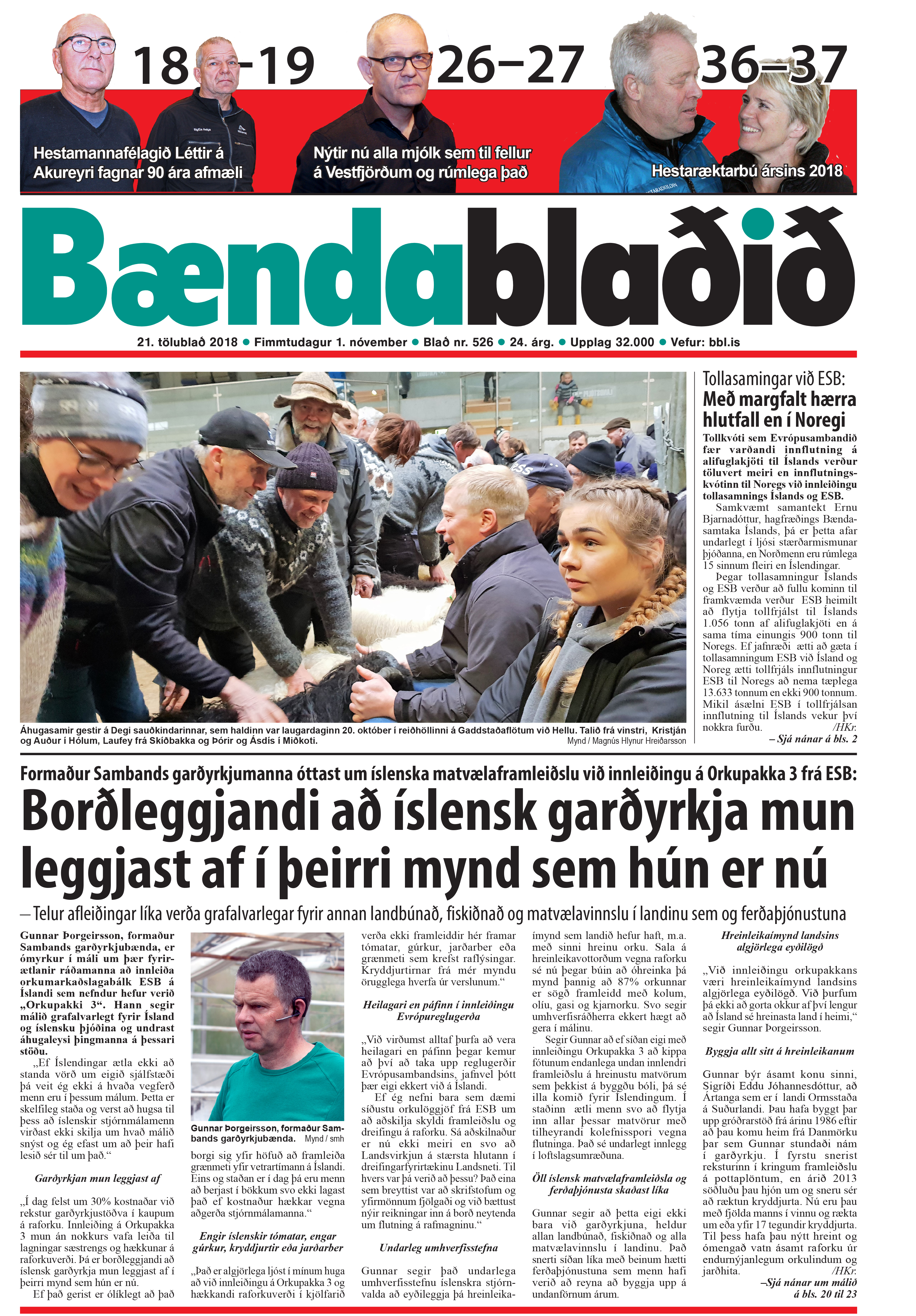 Bændablaðið 21. tbl. 2018. árg.