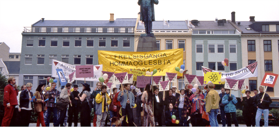 Frá Frelsisgöngu samkynhneigðra árið 1994.