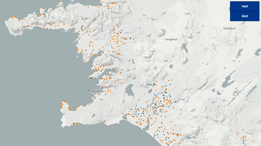 Skjámynd af frumgerð útlits Matarlandslagsins. Verkefnið er í vinnslu og útlitið á því eftir að breytast töluvert.
