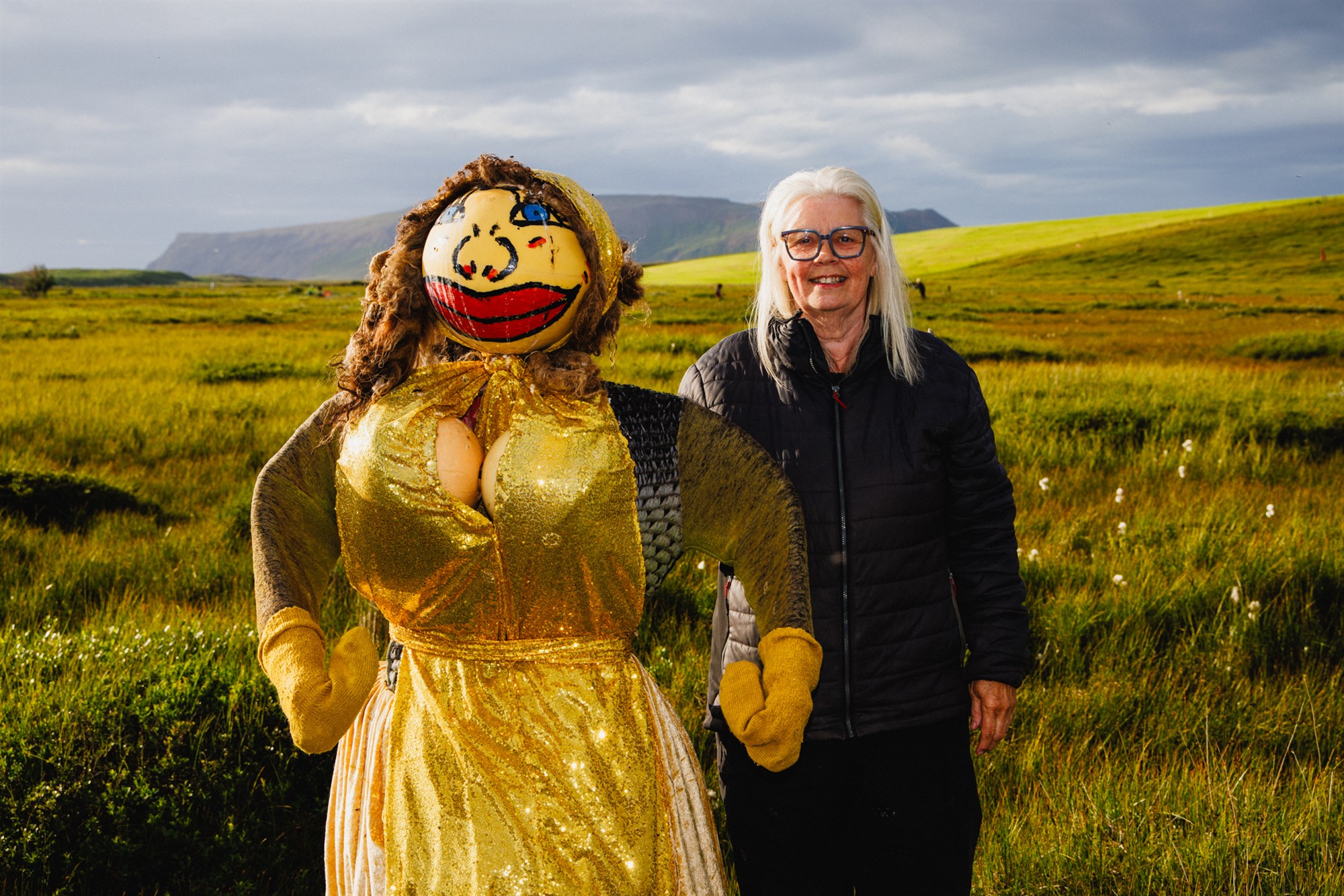 Stór byggð fuglahræða við Kópasker