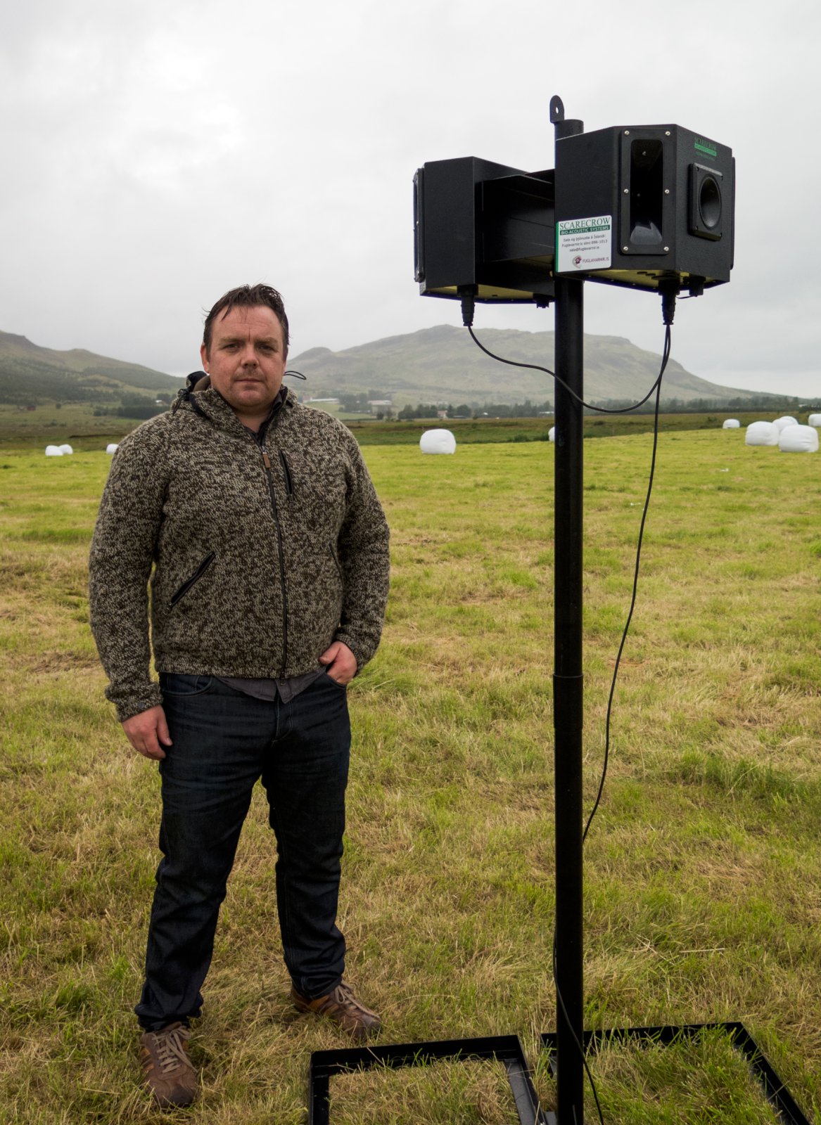 Hljóðkerfi til varnar fuglum í löndum bænda