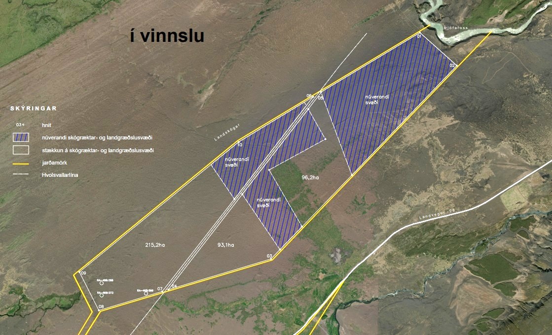 Sækja um leyfi til skógræktar á 415,4 ha svæði