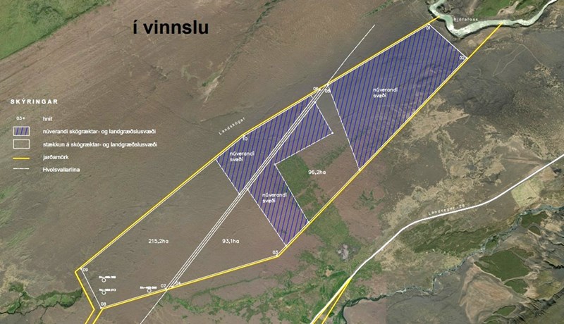 Sækja um leyfi til skógræktar á 415,4 ha svæði