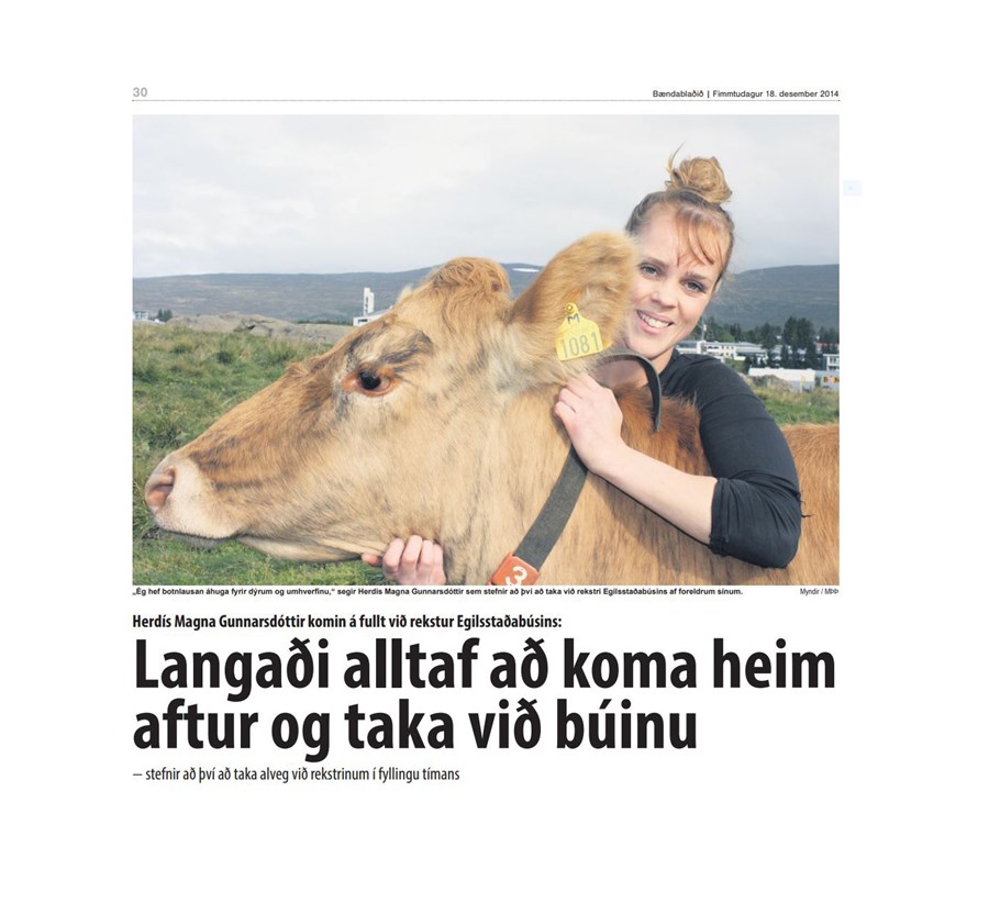 Viðtal við Herdísi Mögnu Gunnarsdóttur í jólablaðinu fyrir fimm árum