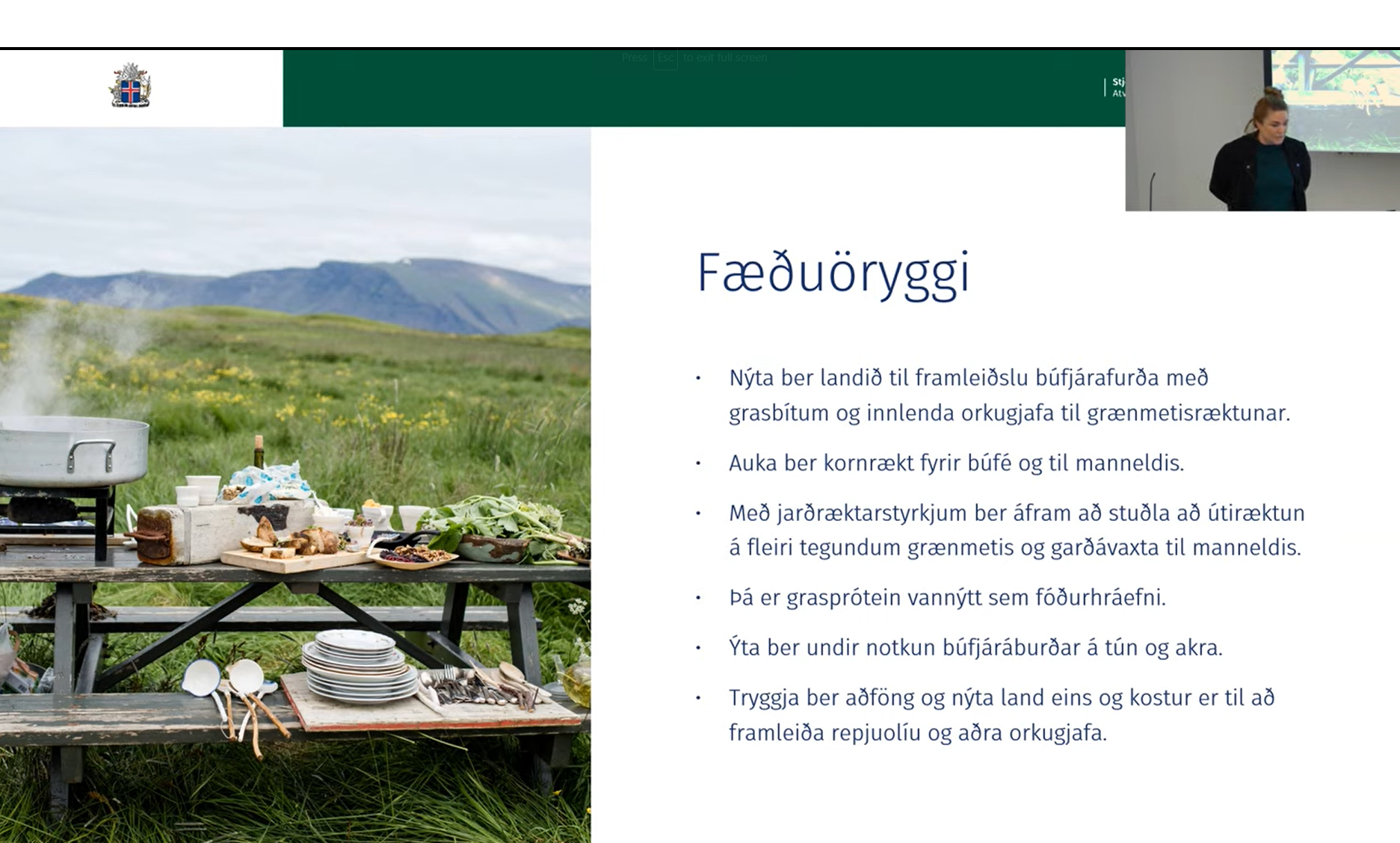Fyrstu drög að Landbúnaðarstefnu fyrir Ísland: breyttar áherslur í styrkjakerfinu