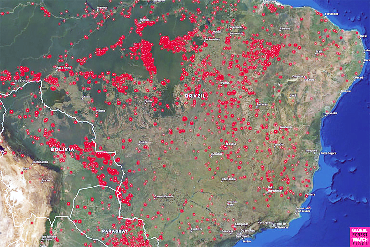 Amasonskógar brenna sem aldrei fyrr