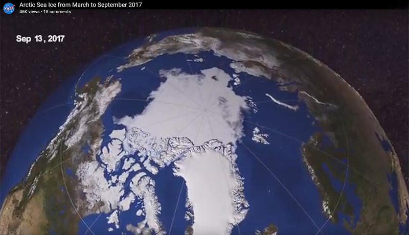 Ísbreiðan á norðurhveli jarðar minnkaði minna 2017 en við mátti búast
