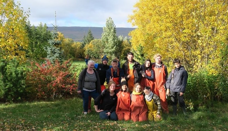 Sjálfboðaliðar lagfæra göngustíg í Hallormsstaðaskógi