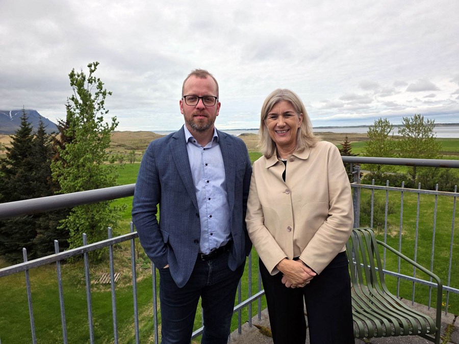 Trausti Hjálmarsson, formaður Bændasamtakanna, og Hanna Katrín Friðriksson, atvinnuvegaráðherra.