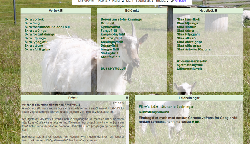 Nýtt skýrsluhaldskerfi fyrir geitur