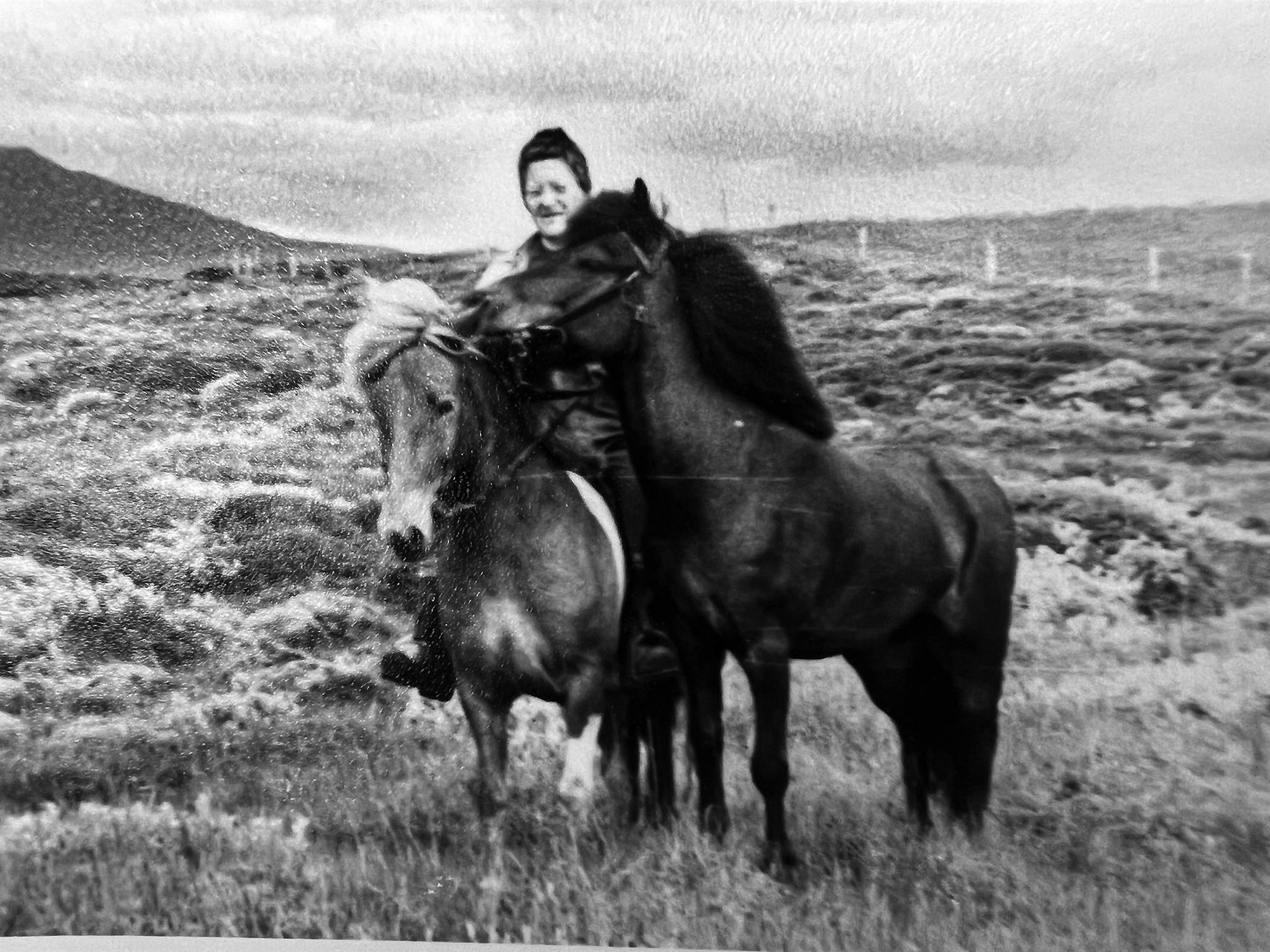 Helga á Engi í félagsskap „vina sinna“