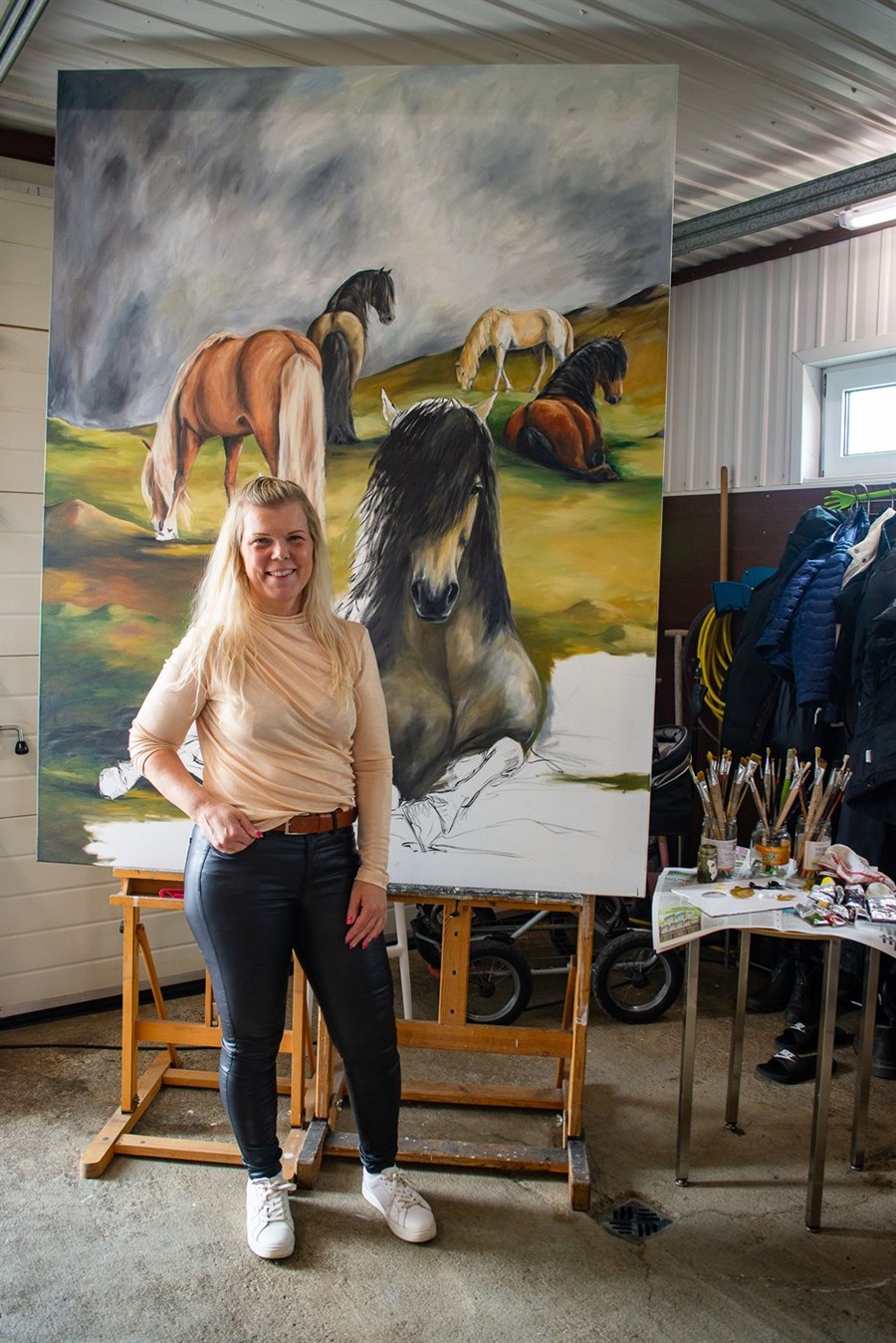 Sigurlína og verk í vinnslu.