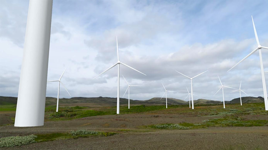 Aðstæður og mögulegt útlit vindlundar Hrútmúlavirkjunar, úr skýrslu Eflu frá 2020 fyrir Gunnbjörn ehf.