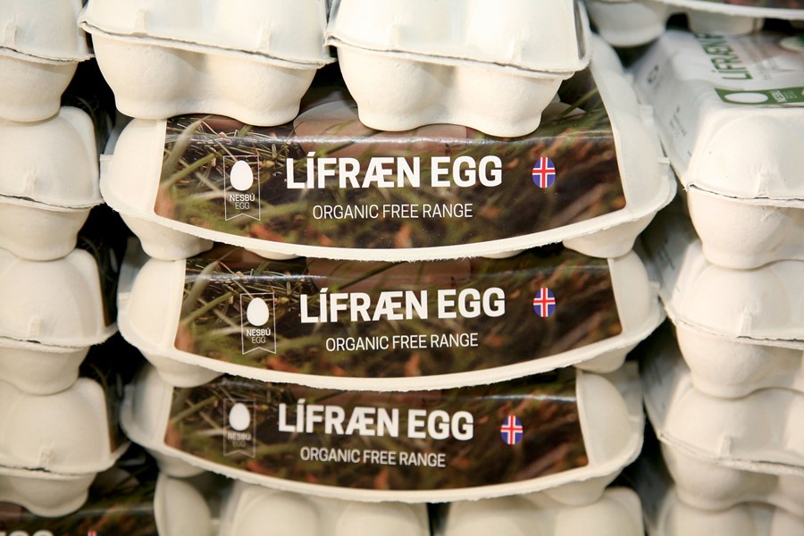 Lífrænt vottuð egg eru um 15 prósent af heildarsölu eggja í verslunum Krónunnar.