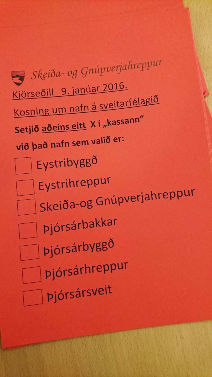 Ekki stemning fyrir að breyta nafninu